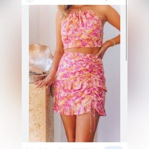 Two piece halter top and skirt